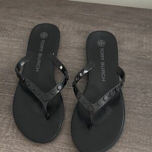 Tory Burch Black Studded Jelly Sandal Flip Flops